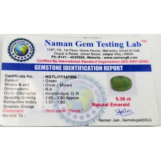 Emerald – Certified Natural Green Gemstone for Mercury 